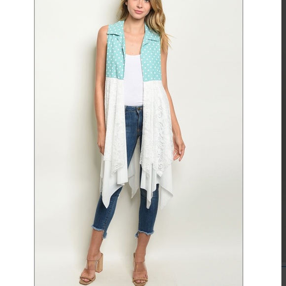 🆕Women Polka Dot Lace Vest 💚 - Picture 1 of 2